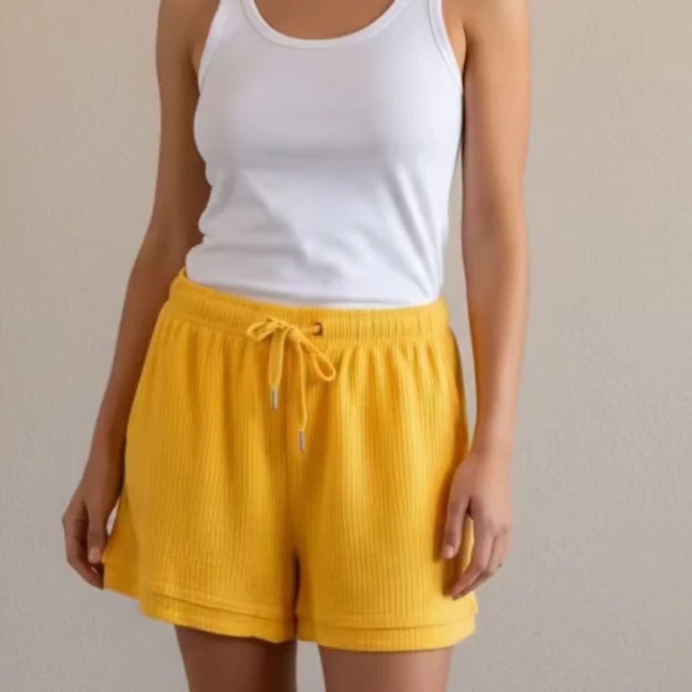 NWT Bright Yellow Drawstring Shorts